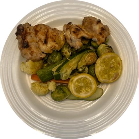 TASTY GRILLED CHICKEN WITH ROASTED VEGETABLES
